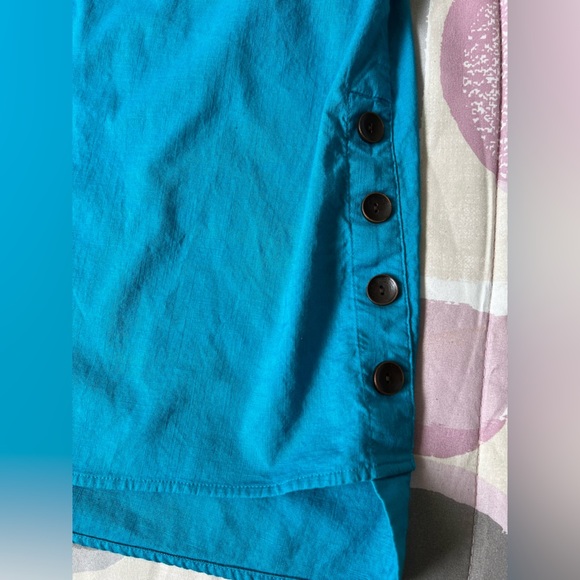 East 5th Vintage Turquoise Linen Button-Up Shirt Blouse – XL - Picture 6 of 10